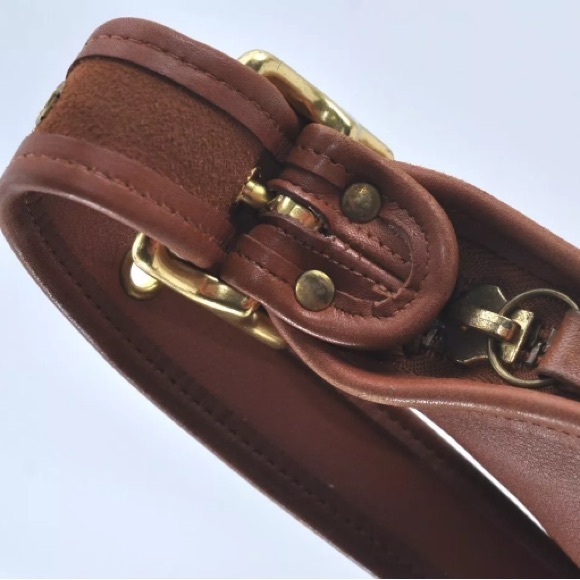 [COACH] Shoulder Crossbody Zip-Close Bucket Handbag Purse, Brown Soft Leather - Picture 12 of 15